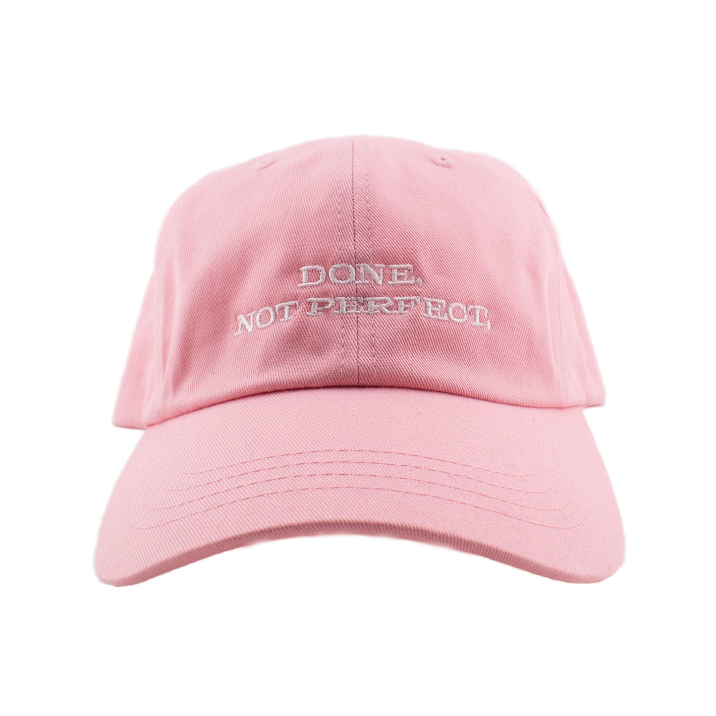 "Done. Not Perfect." Pink Hat